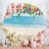 Aperturee - Floral And Shell On The Beach Circle Backdrop